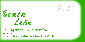 beata lehr business card